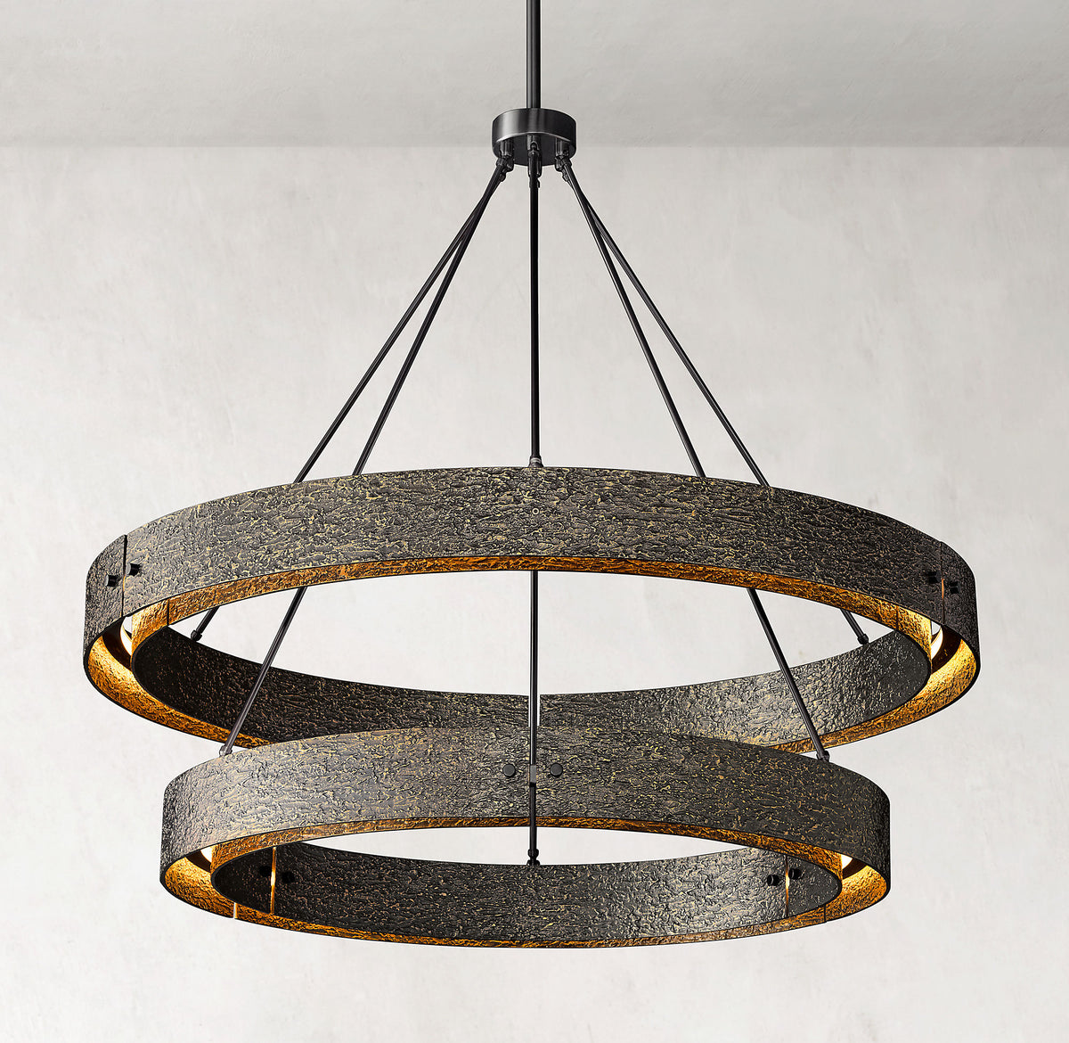 Vouvray 2-tier Round Brass Chandelier D60"
