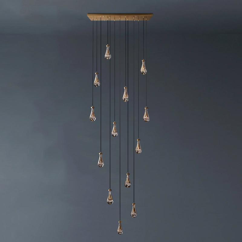 Raindrop Linear Chandelier 13-Light 54"(Long)
