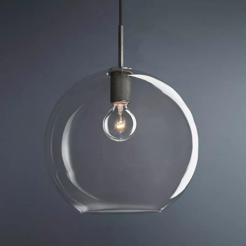Utilitaire Round Glass Pendant Light