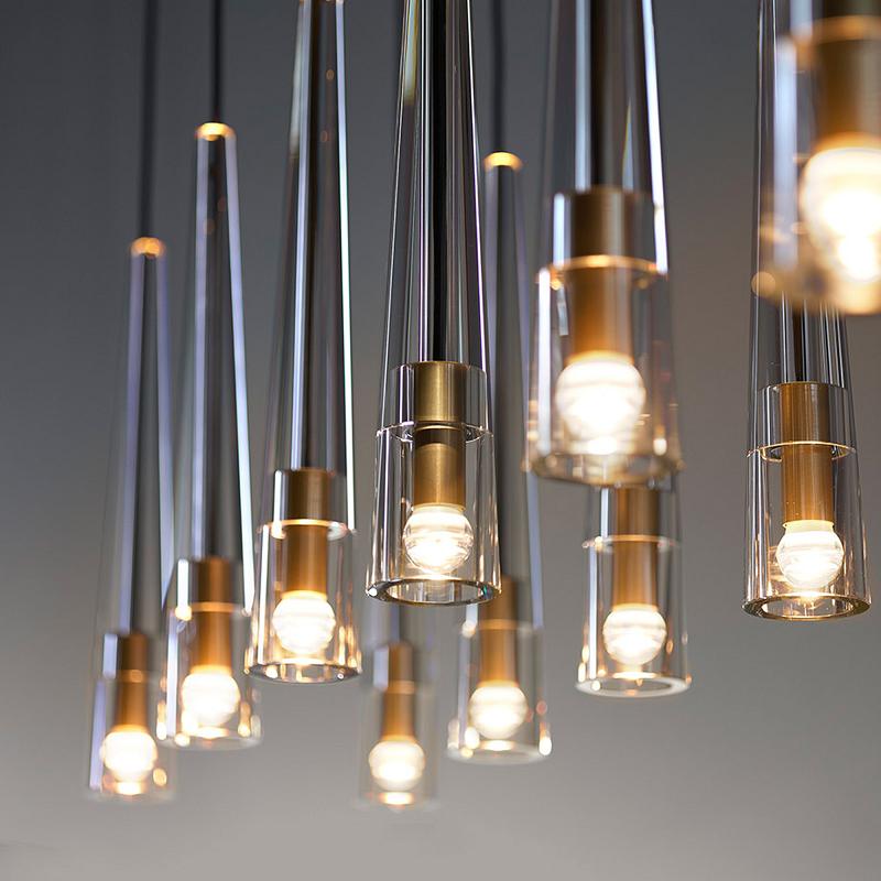 Apollin Linear Crystal Shades Chandelier For Kitchen Island Chandelier