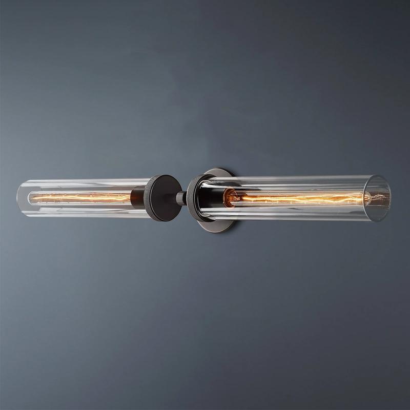 Embossed Tube Double Head Long Tube Wall Sconce