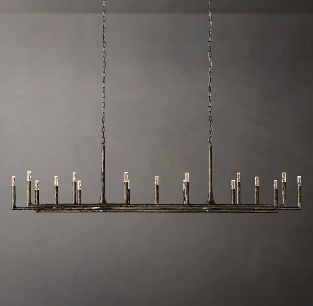 Thaddeus Linear Chandelier 96" 17-Lights For Living Room