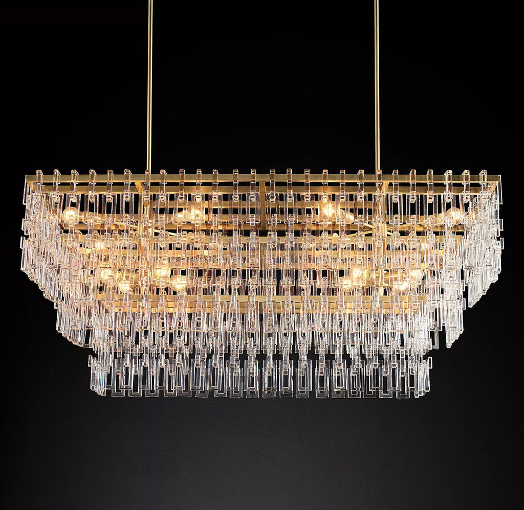 Marignan Tiered Rectangular Chandelier 60"