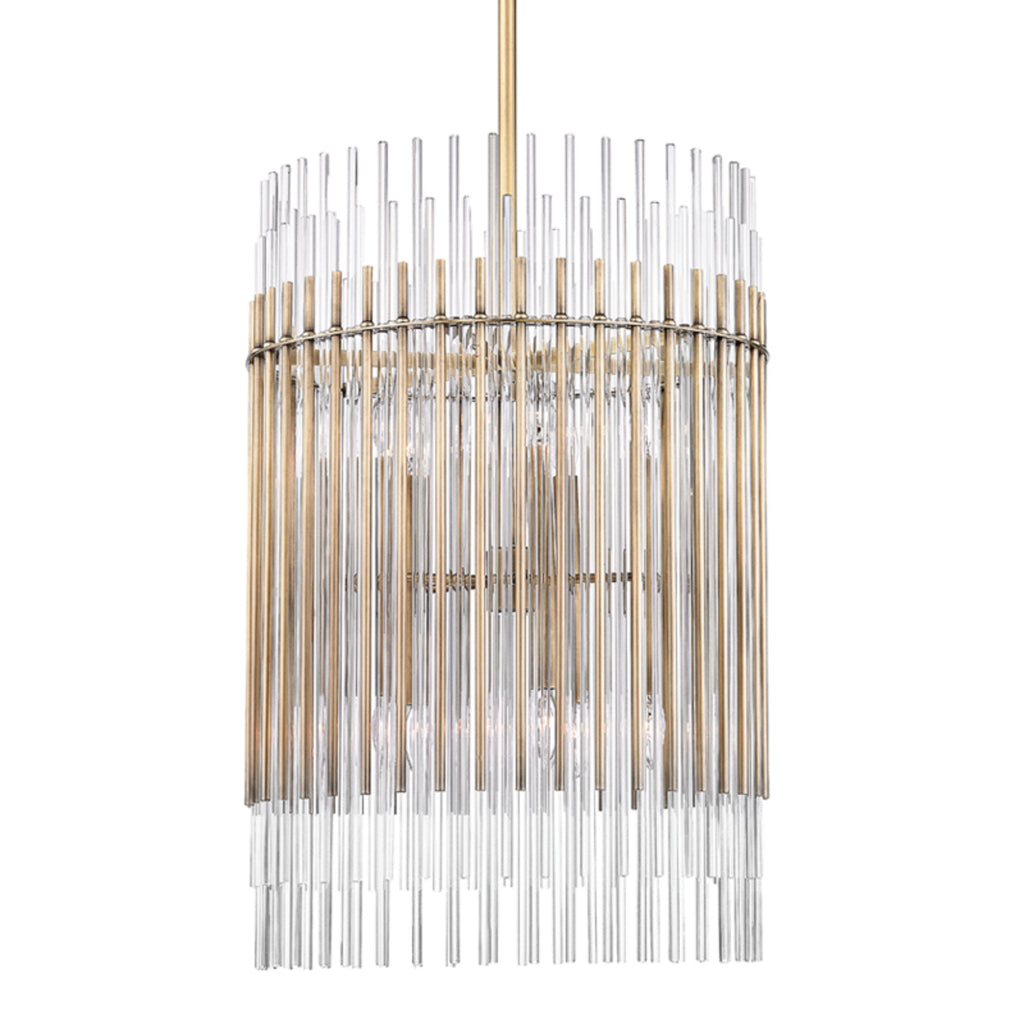 Wallis 10-Light Chandelier in Aged Brass 20.75L x 20.75W x 30.75H