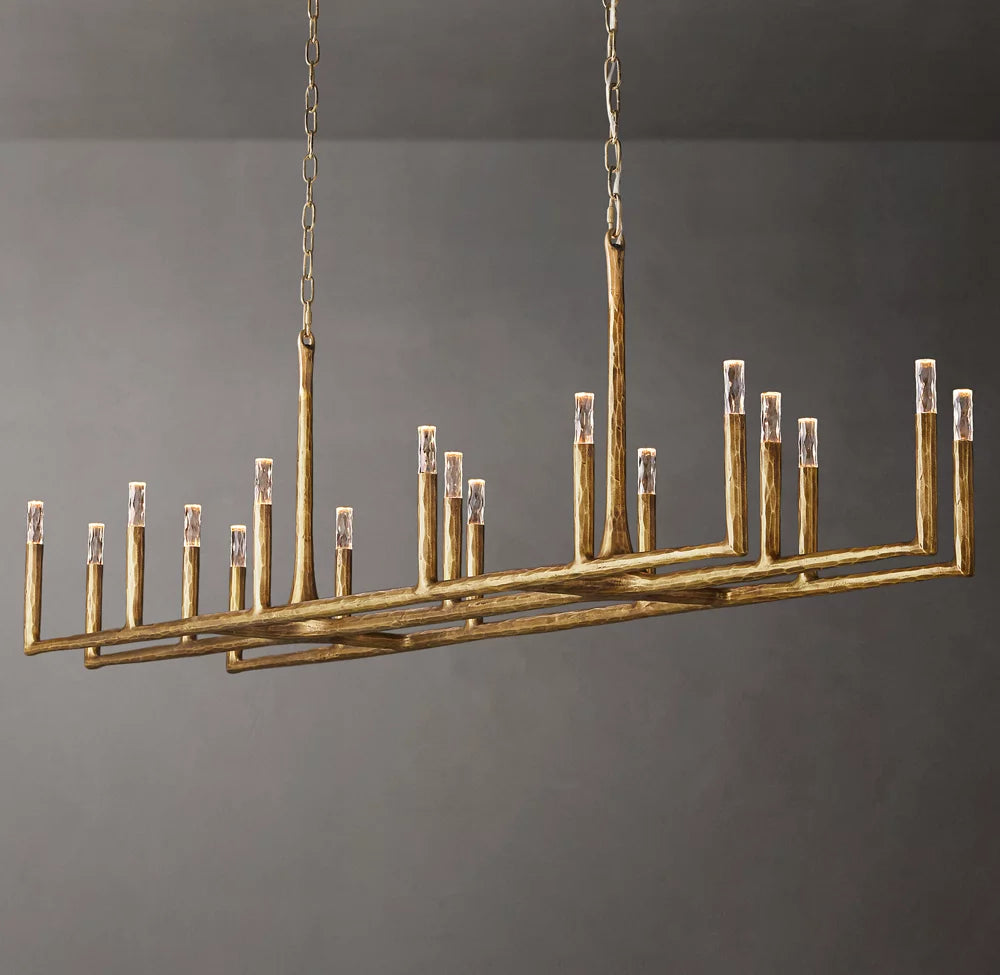 Thaddeus Linear Chandelier 96" 17-Lights For Living Room