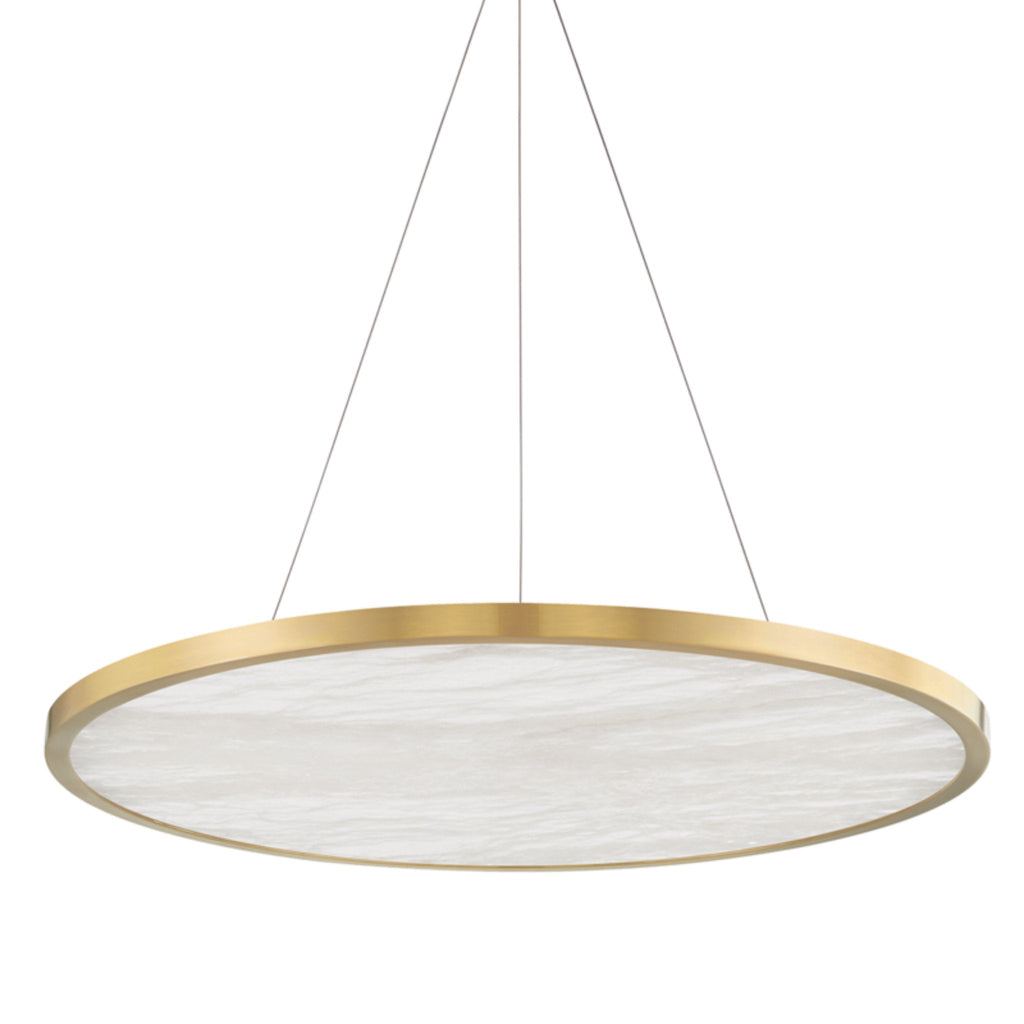 Eastport 1-Light Chandelier in Aged Brass 36L x 36W x 1.75H
