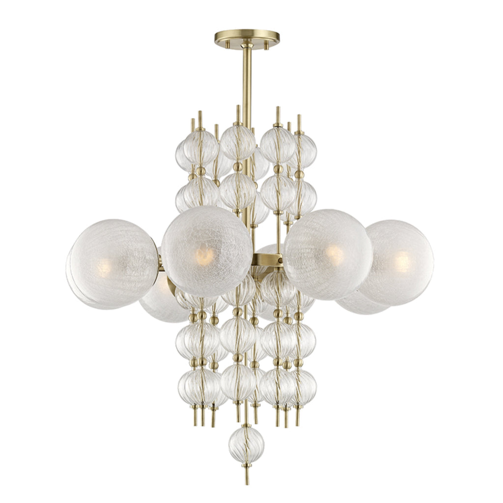Calypso 8-Light Chandelier in Aged Brass 33.5L x 33.5W x 32.5H