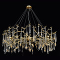Branching Brass Extended Teardrop Round Chandelier