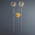 Boule De Crystal Ball Clear/Smoke Glass Grand Double Head Wall Sconce