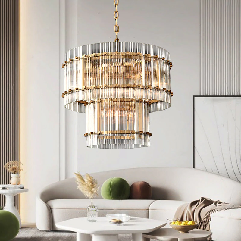 San  Modern 2-Tier Round Chandelier 22" For Living Room