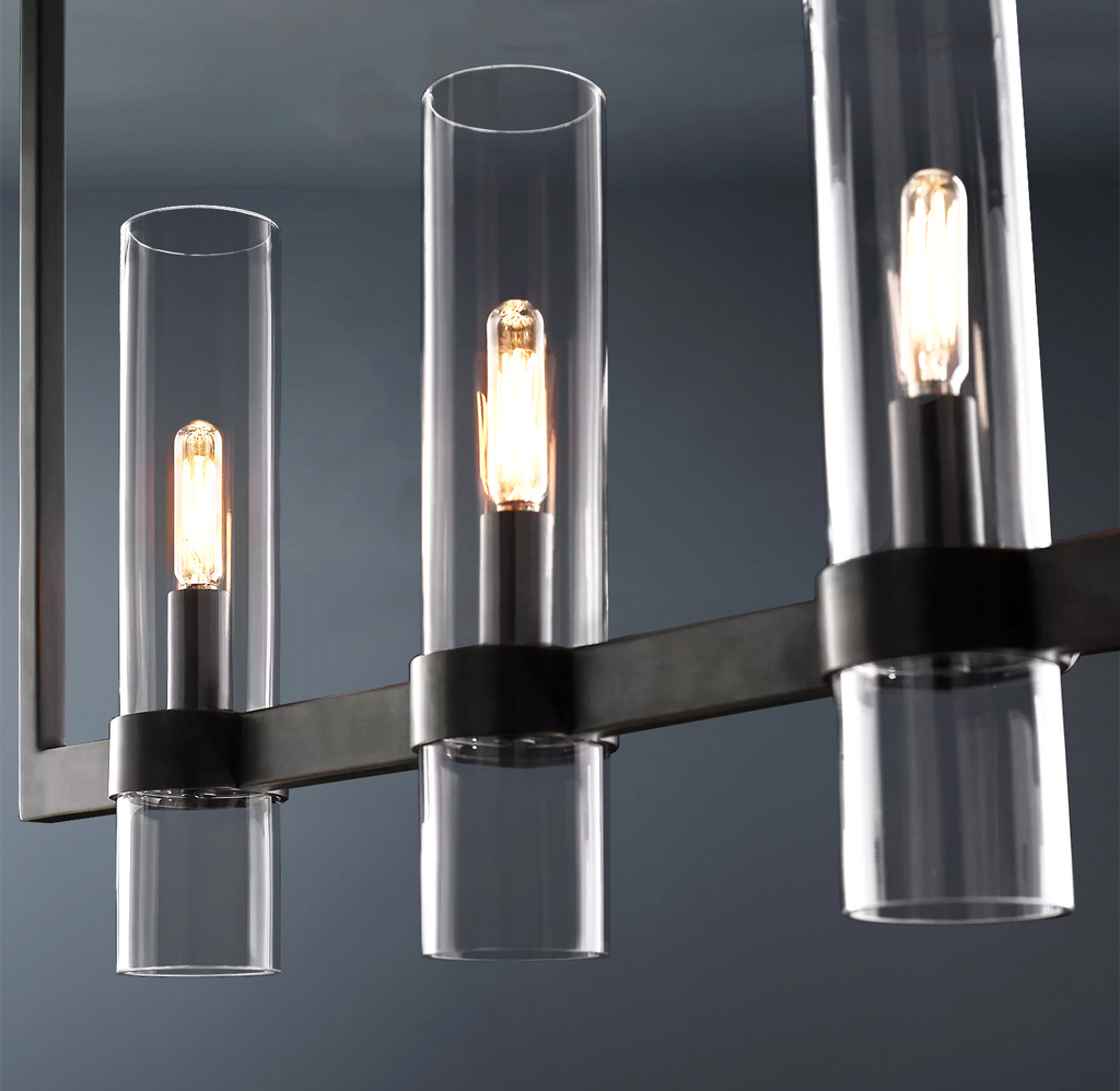 Ravelle Linear Glass Chandelier 71"