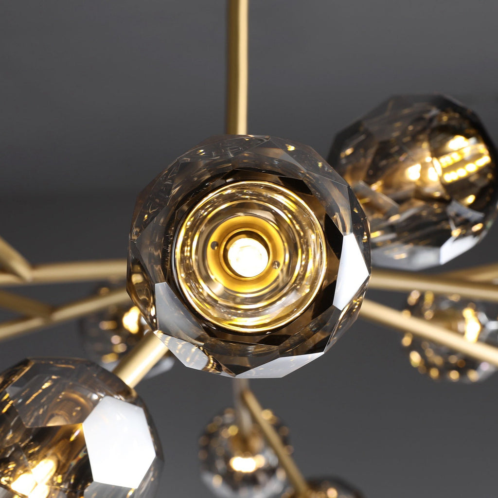 Boule De Crystal Ball Smoke Glass Round Chandelier 60"