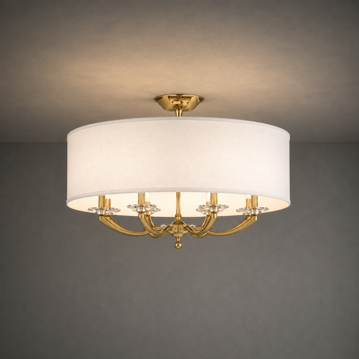 American Brass And Crystal Kensington 8 Light Semi Flush Mount Cp349375