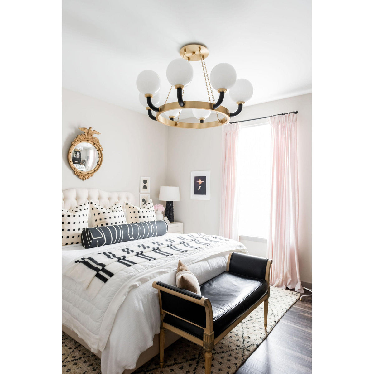 Werner 8-Light Chandelier in Aged Brass/Black 46L x 46W x 14.5H