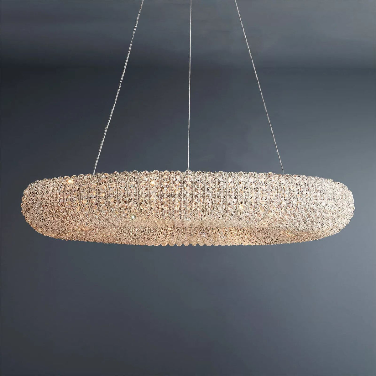 Round Halo Chandelier With Clear Crystal 32"/41"/59"
