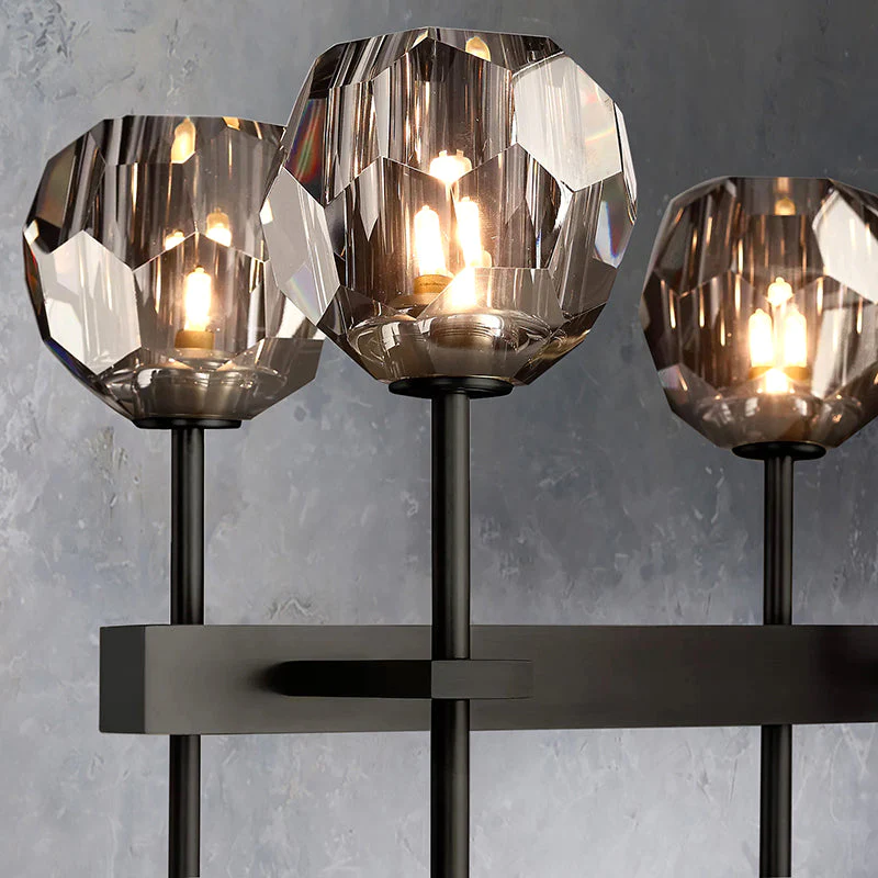 Boule De Crystal Ball Glass Linear Chandelier 60"(rod)