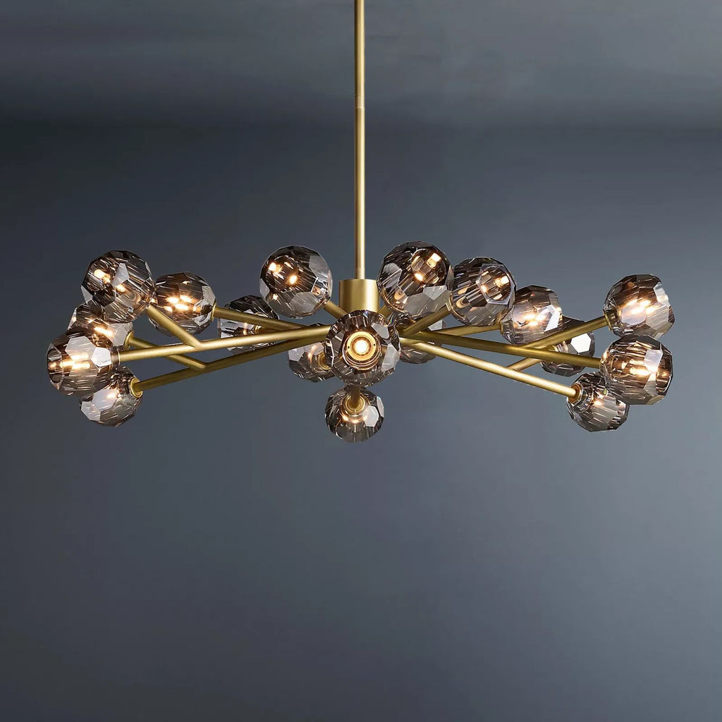 Boule De Crystal Ball Smoke Glass Round Chandelier 48"