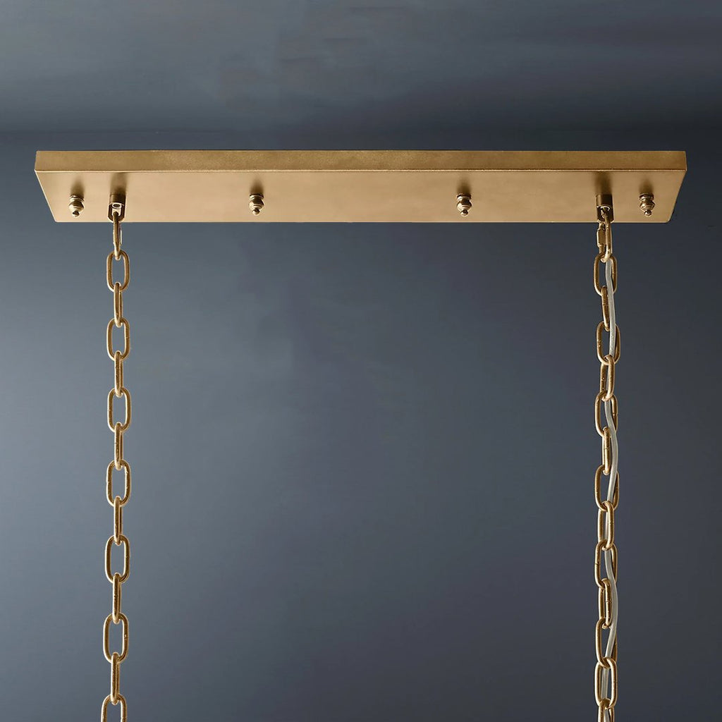 2-Tier Crystal 1920s Odeon Rectangular Chandelier L59"