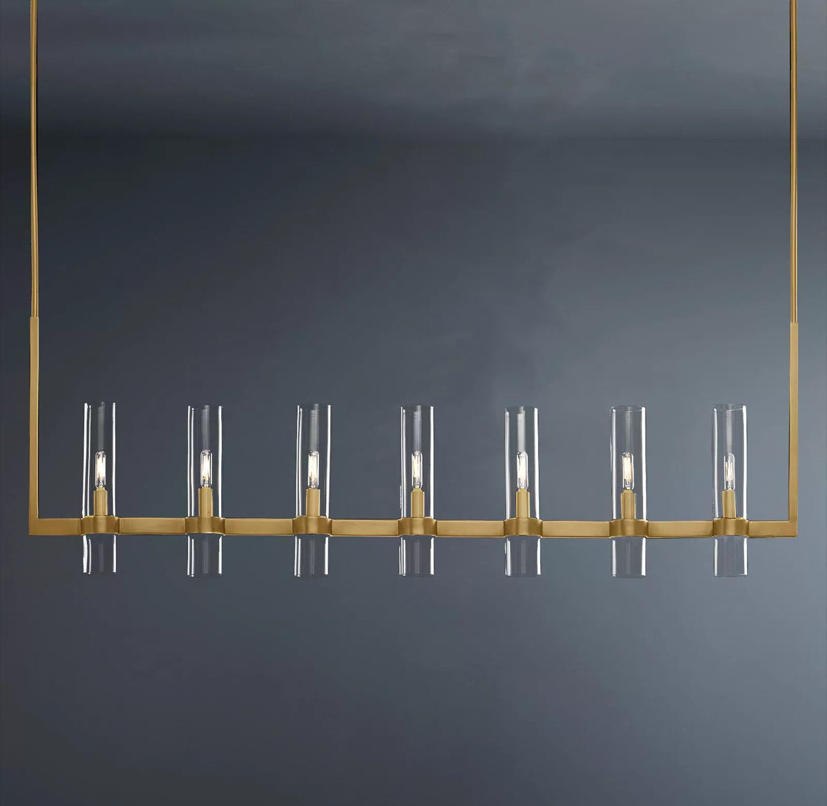 Ravelle Linear Glass Chandelier 59"