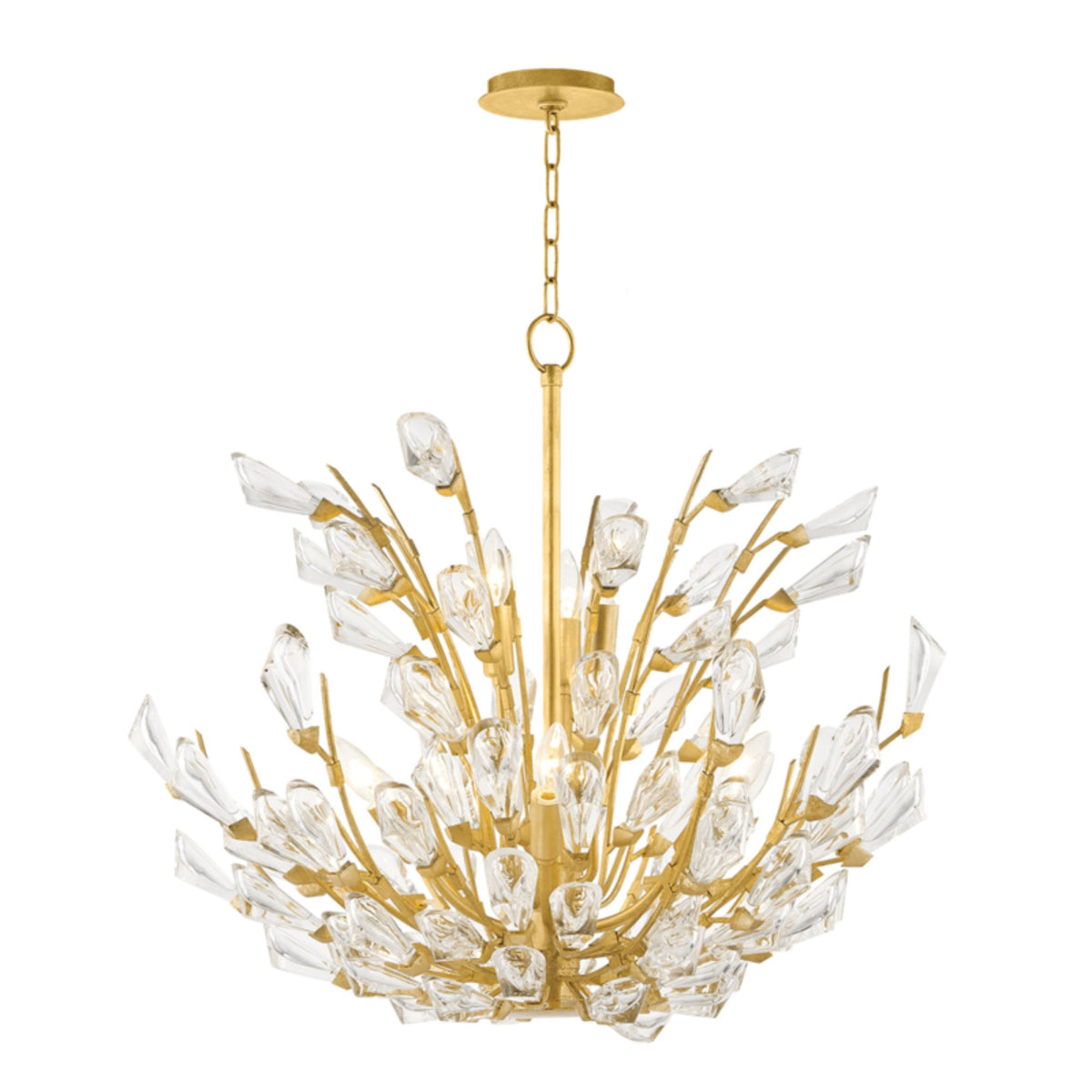 Tulip 9-Light Chandelier in Gold Leaf 27.75L x 27.75W x 21.75H