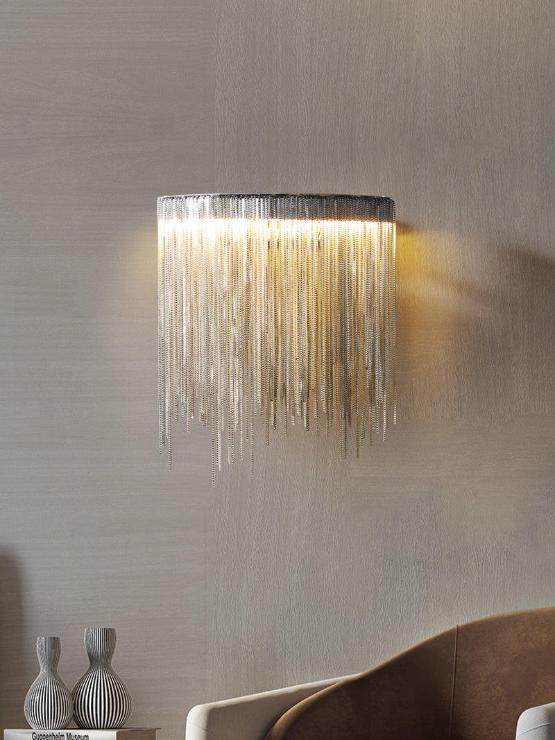 Modern ARC Aluminum Chain Wall Sconce