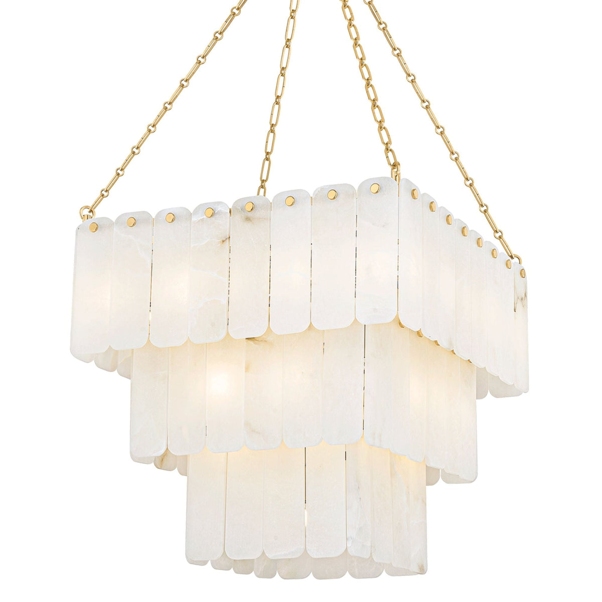Moissanite 33-Light Chandelier in Aged Brass 26L x 26W x 25.5H