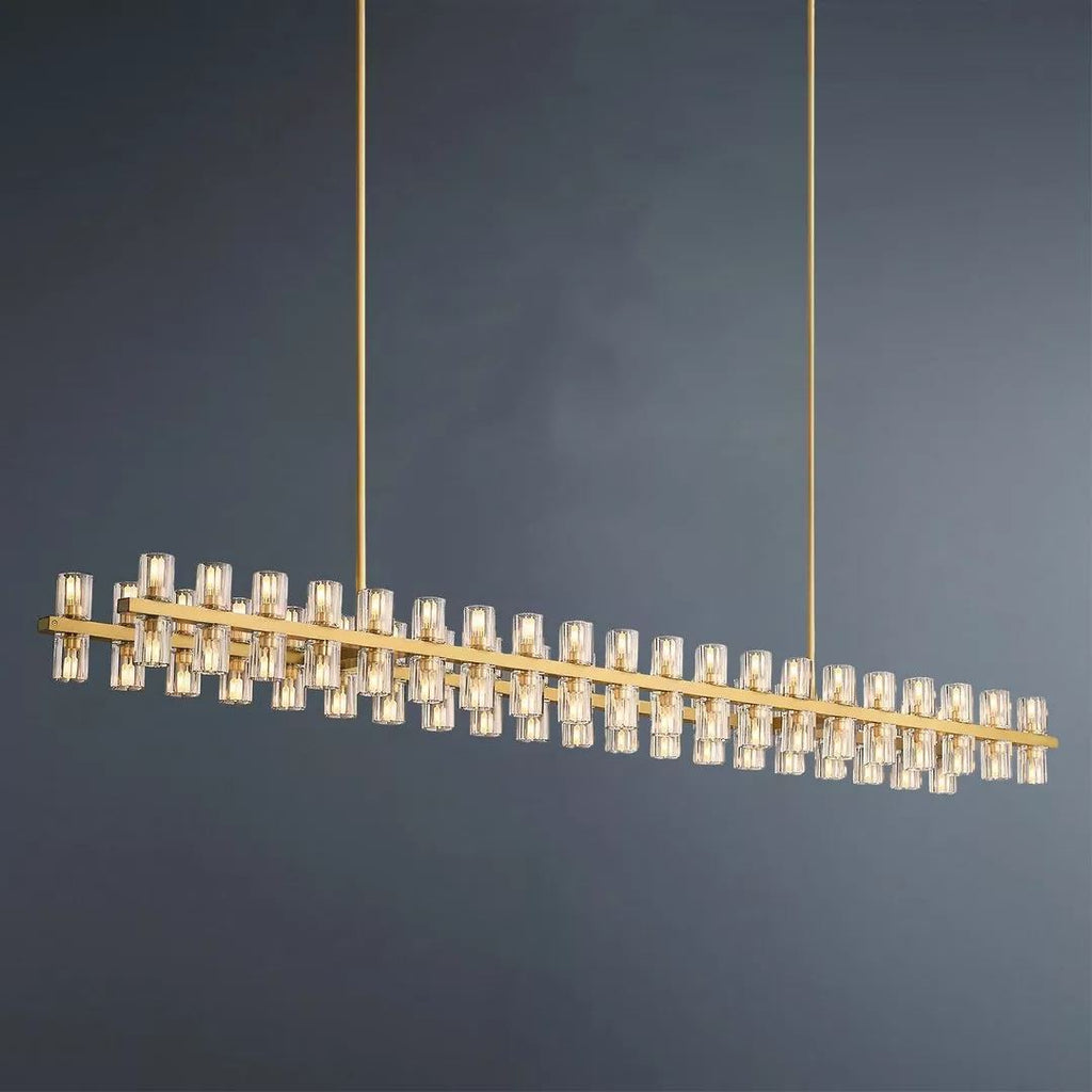 Arcachon Wine Glasses Led Rectangular Crystal  Chandelier 72"