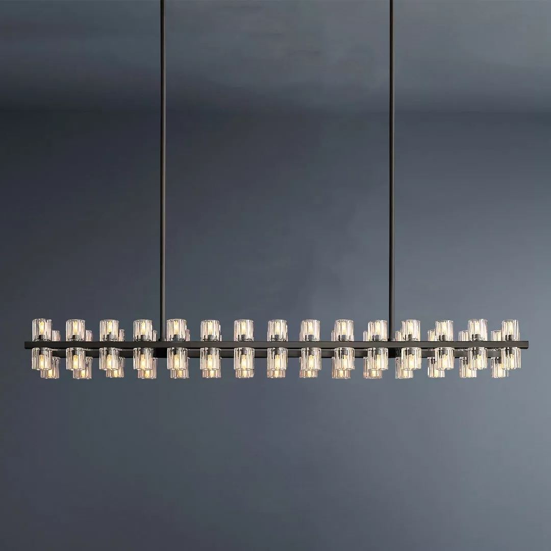 Arcachon Led Rectangular Crystal  Chandelier 54"