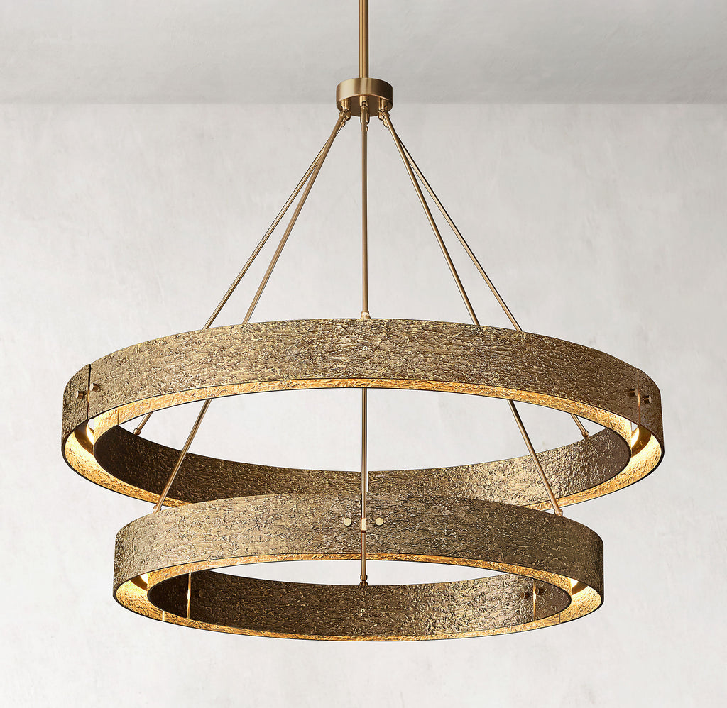 Vouvray 2-tier Round Brass Chandelier D48"
