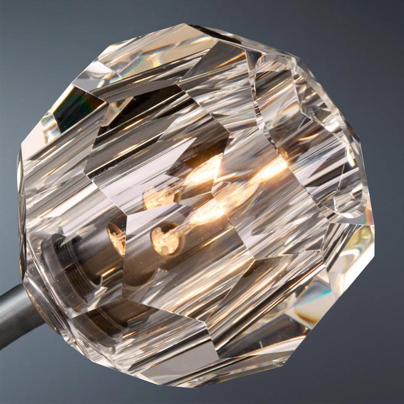 Boule De  Long Rod Crystal Wall Sconce