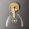 Machinist Glass Gloche Wall Sconce 8" For Dining Room