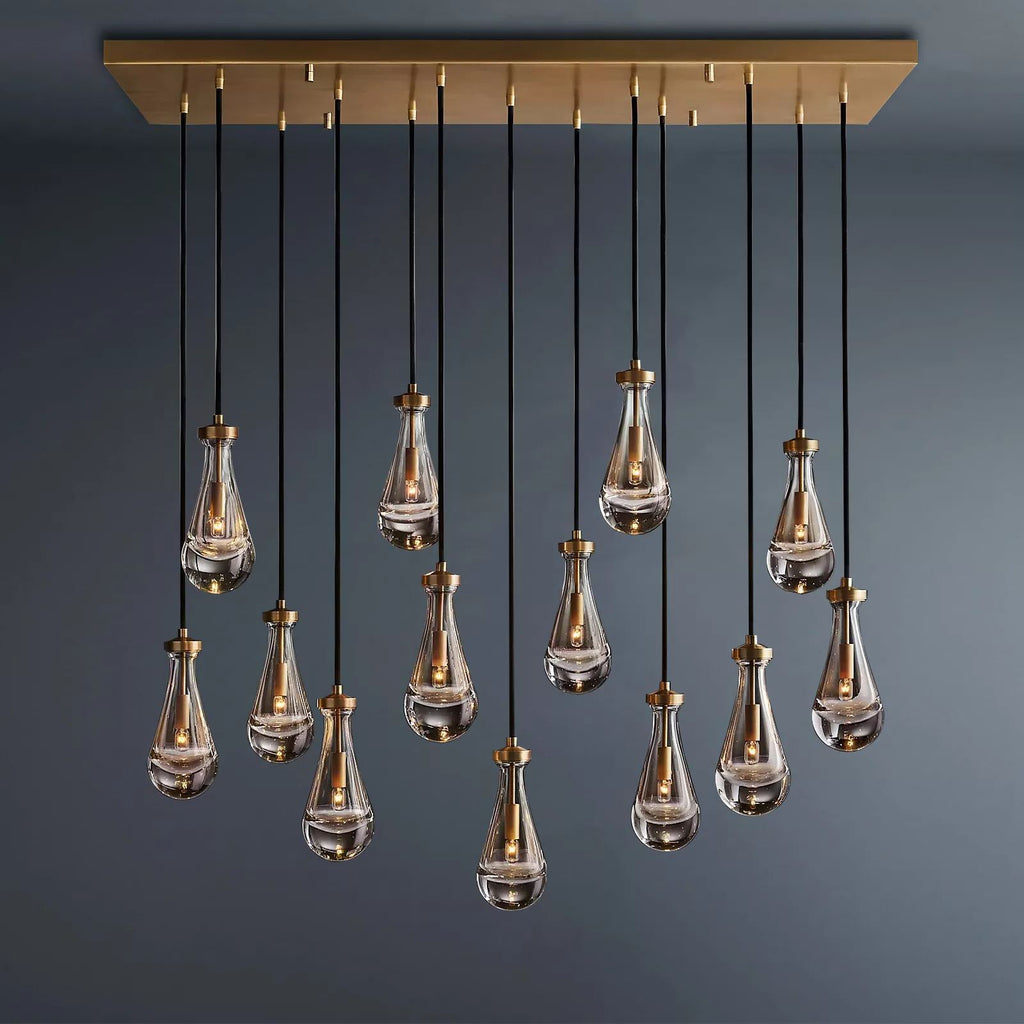 Raindrop Rectangular Chandelier 54"