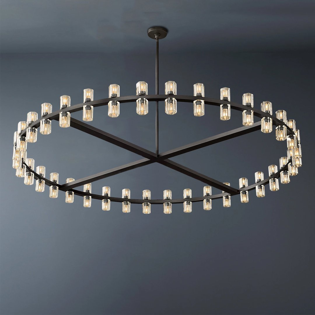 Arcachon Wine Glasses Led Round Crystal  Chandelier 60"