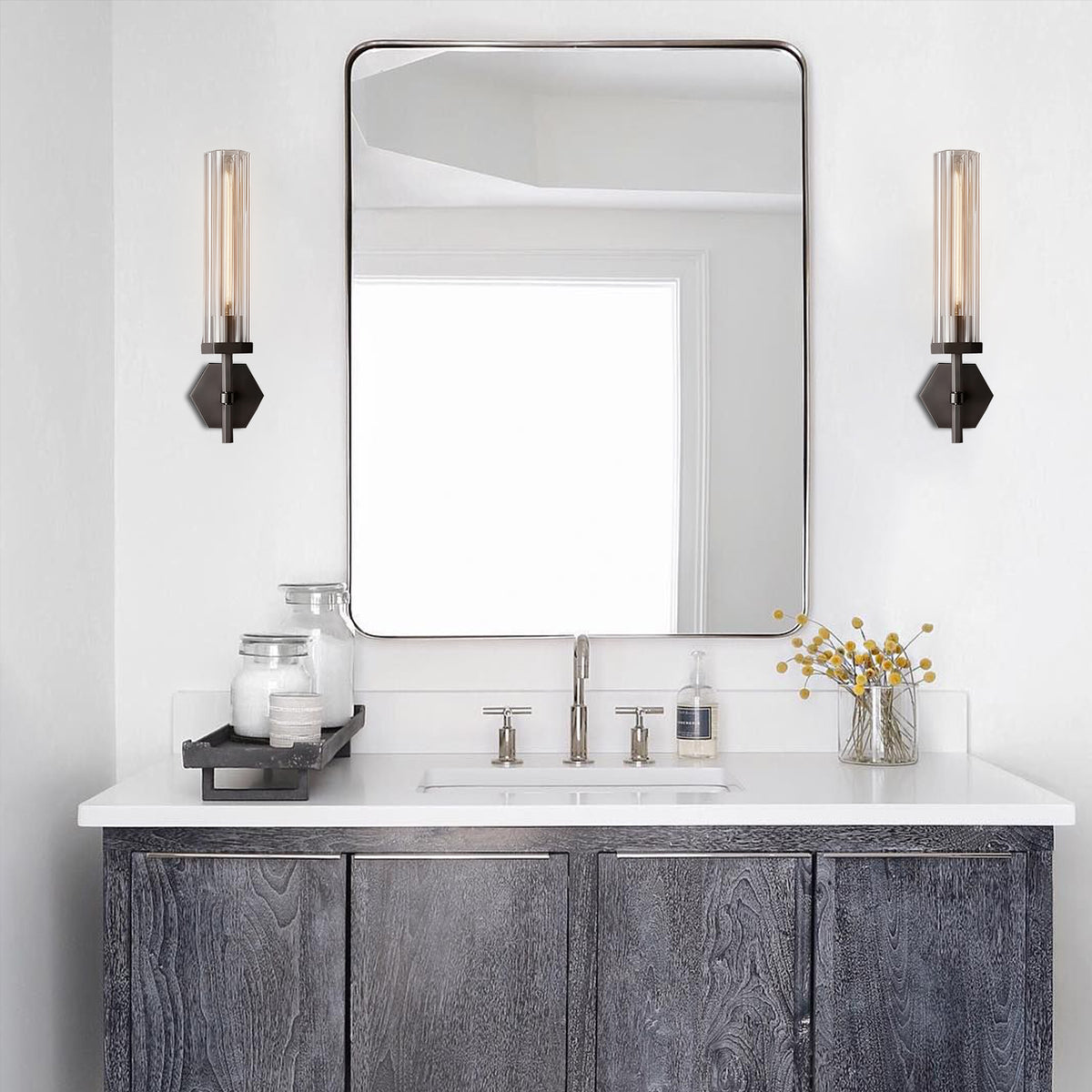 Lambeth Hexagonal Grand Brass Wall Sconce