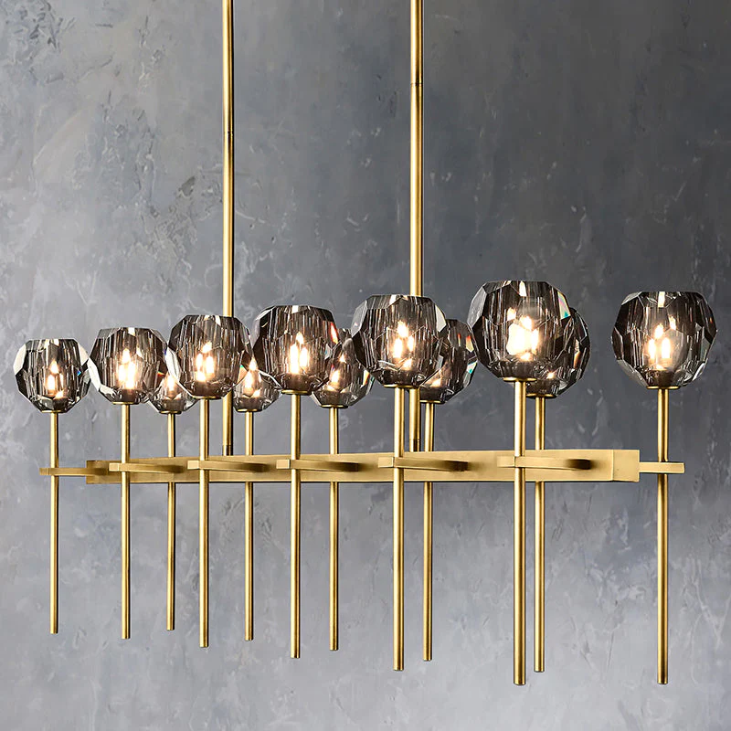 Boule De Crystal Ball Glass Linear Chandelier 60"(rod)