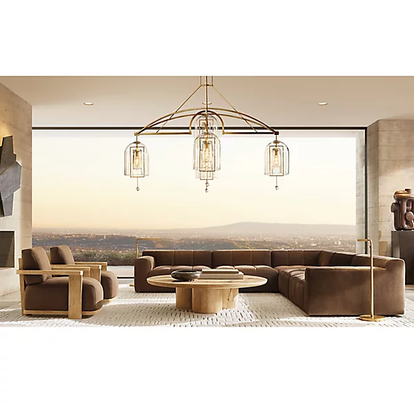 Fulcrum Round Chandelier 73" For Living Room