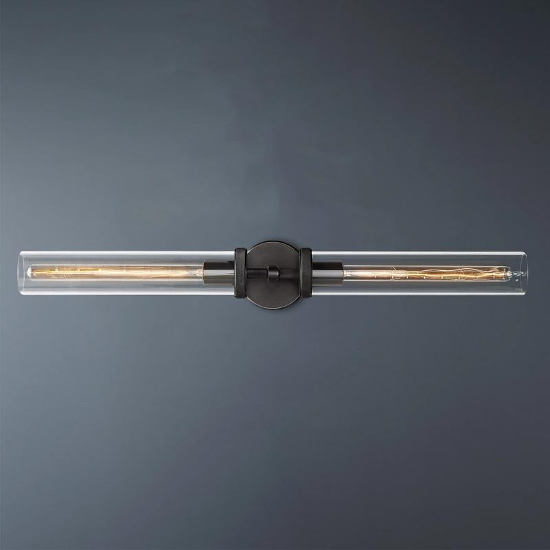 Embossed Tube Double Head Long Tube Wall Sconce