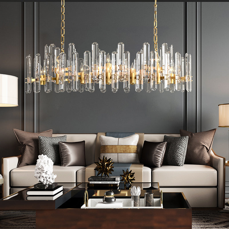 Bonnington Solid Brass Lamp Body Chandelier 54"