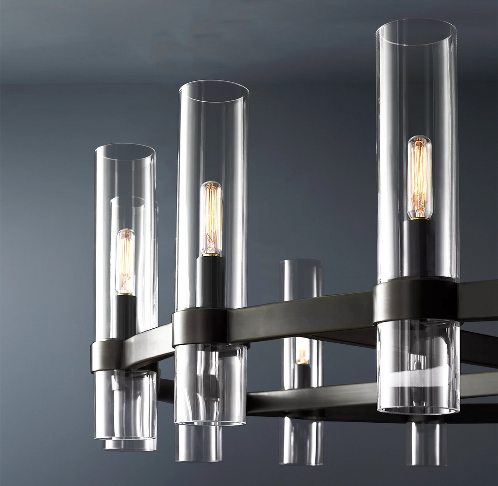 Ravelle Round Minimalist Glass Chandelier 36"