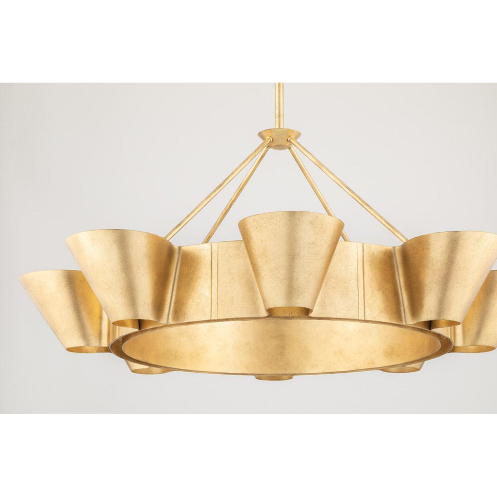Reeve 8-Light Chandelier in Vintage Gold Leaf 37.5L x 37.5W x 18H