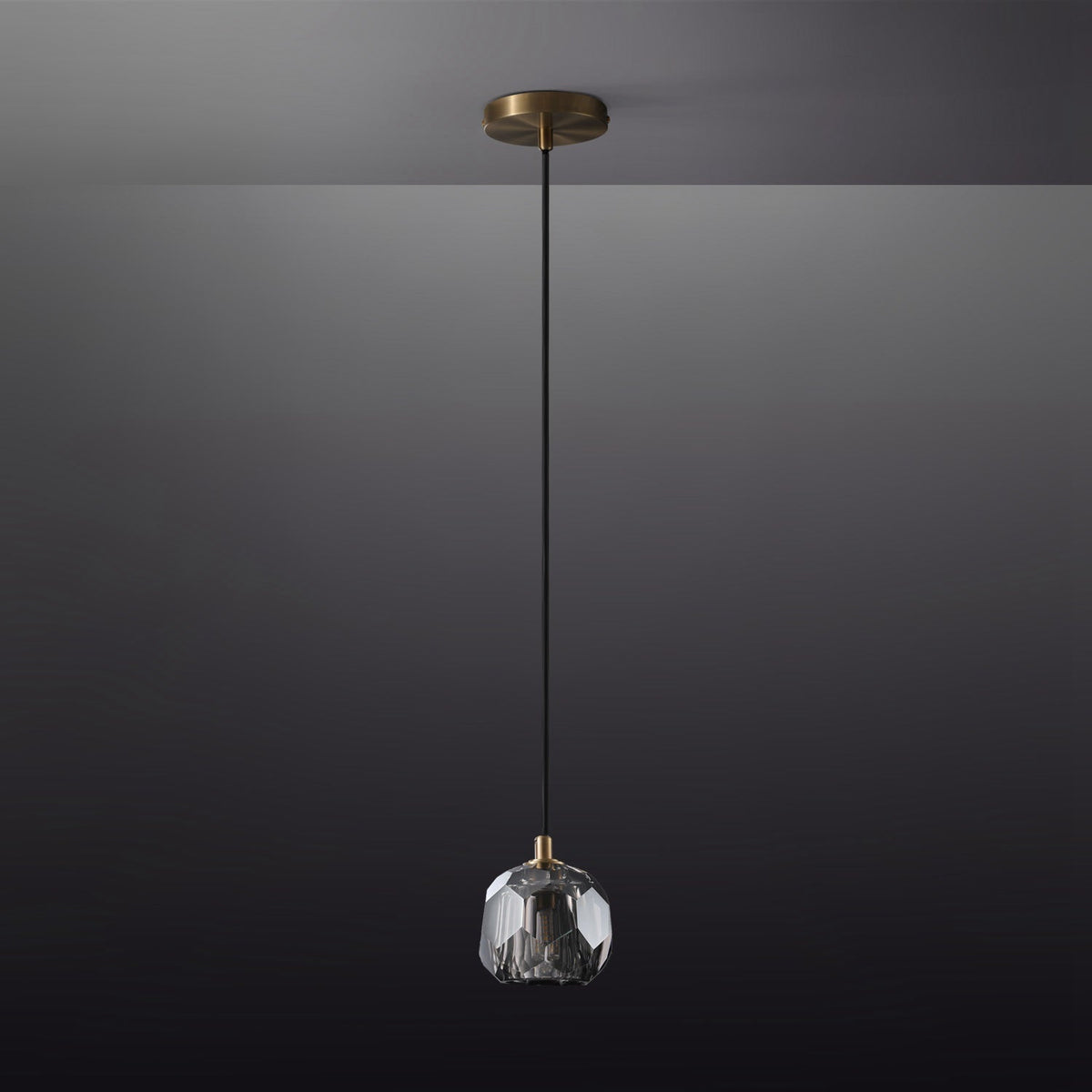 Boule De Smoky Crystal Pendant Light