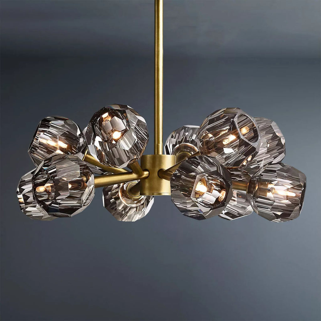 Boule De Crystal Ball Smoke Glass Round Chandelier 24"