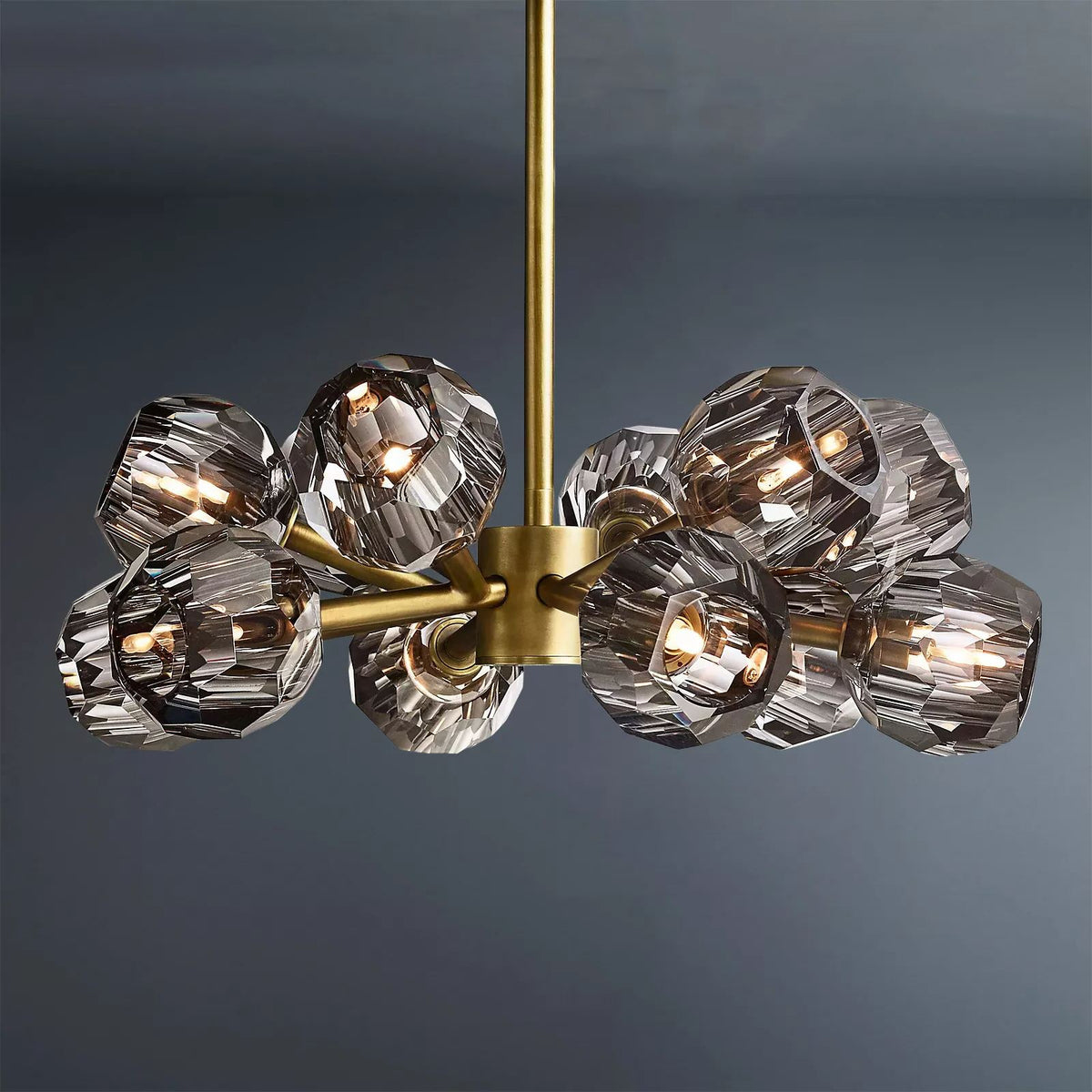 Boule De Crystal Ball Smoke Glass Round Chandelier 24"