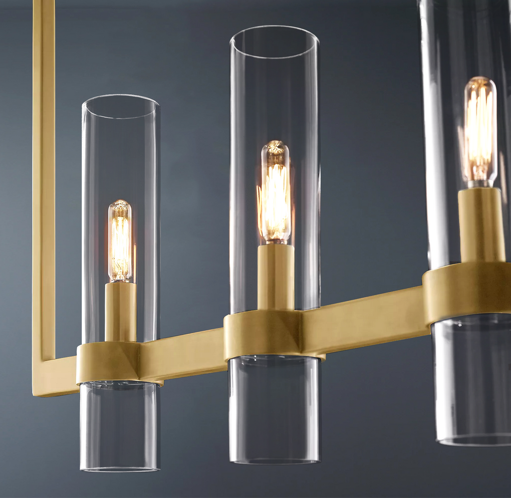 Ravelle Linear Glass Chandelier 59"
