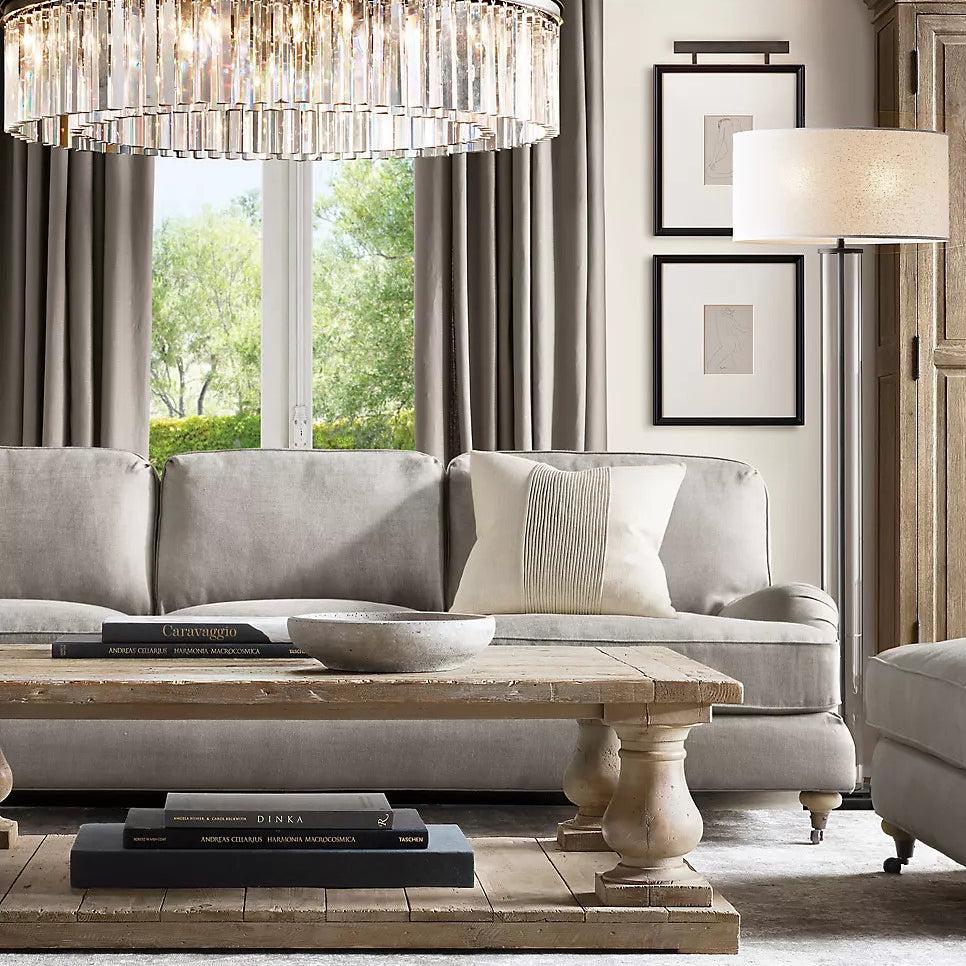 Royal Crystal Round Chandelier Finish Lacquered Burnished Brass