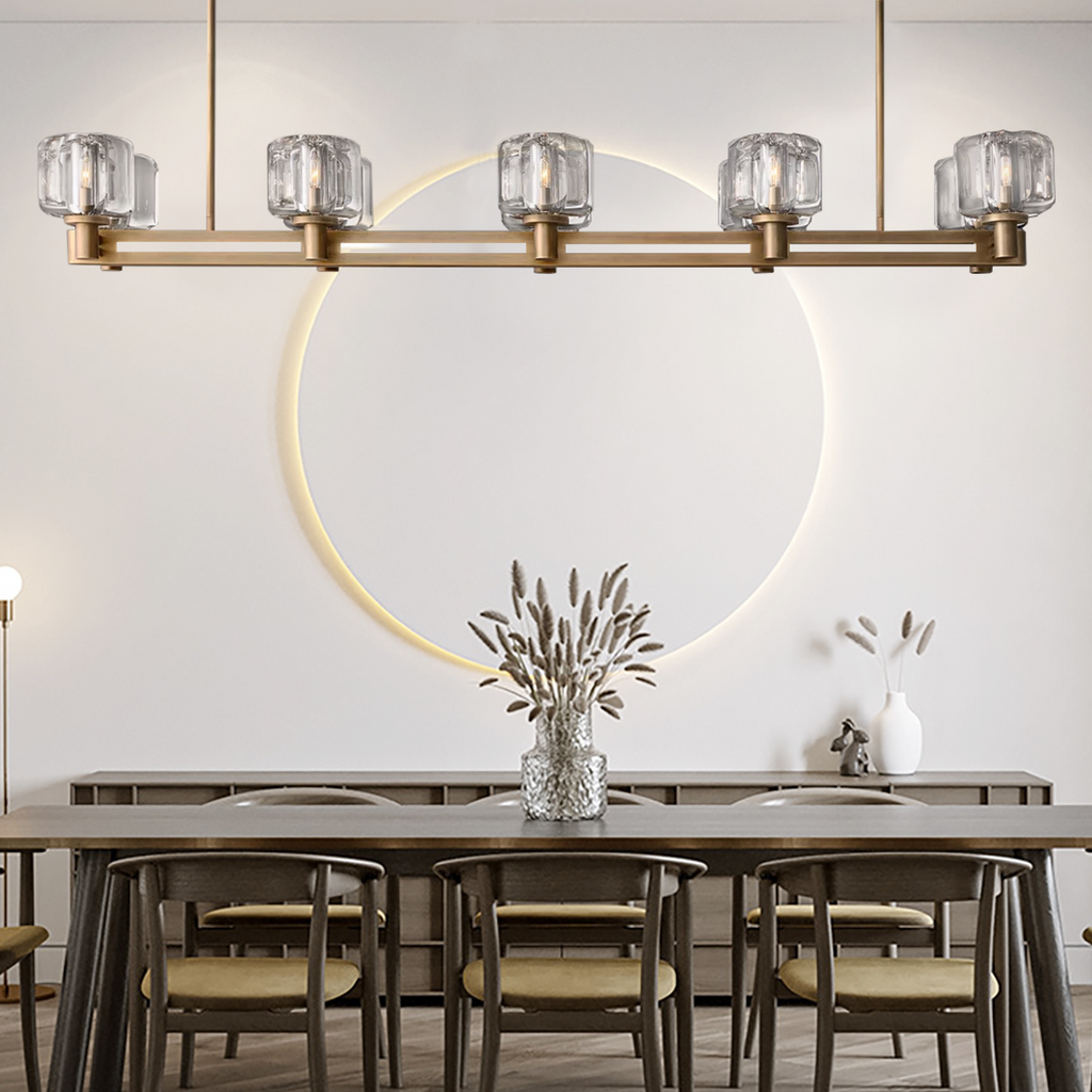 Demaret Double Linear Chandelier 54" for Living Room, Bedroom,Kitchen Island