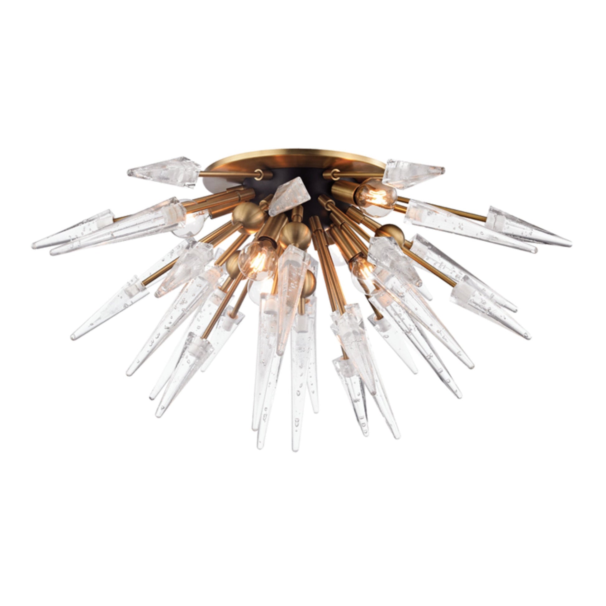 Sparta 6-Light Semi Flush in Aged Brass 28L x 28W x 14.25H