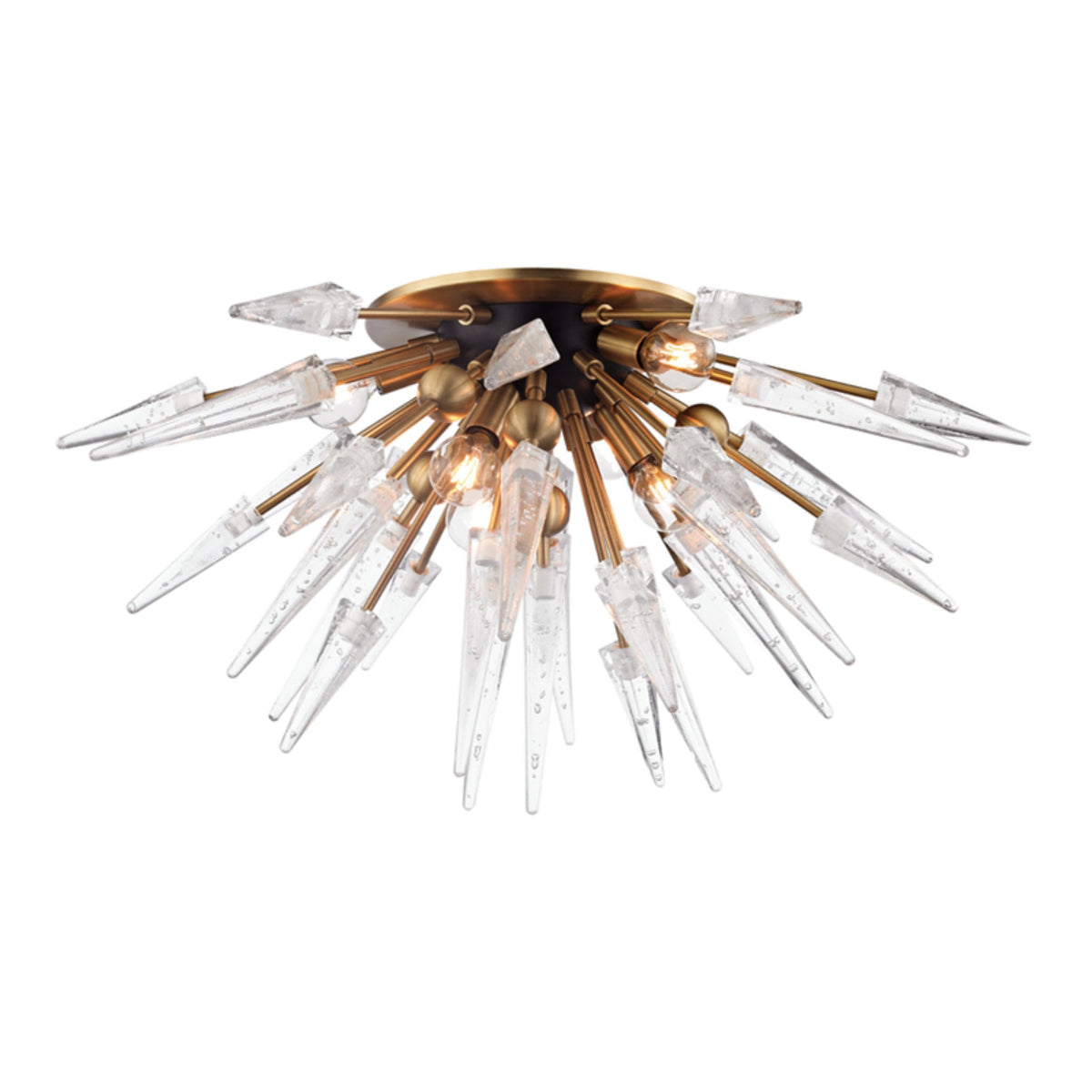 Sparta 6-Light Semi Flush in Aged Brass 28L x 28W x 14.25H