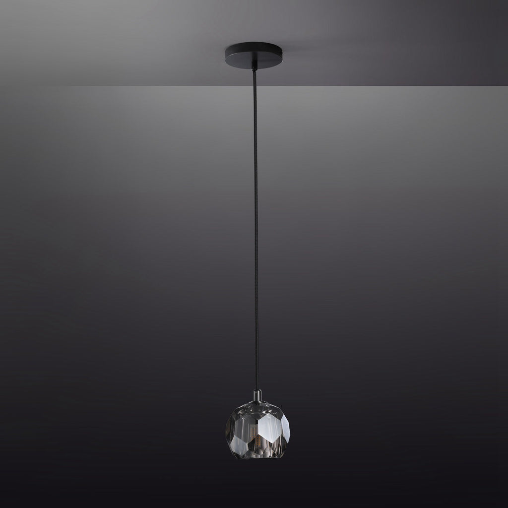 Boule De Smoky Crystal Pendant Light