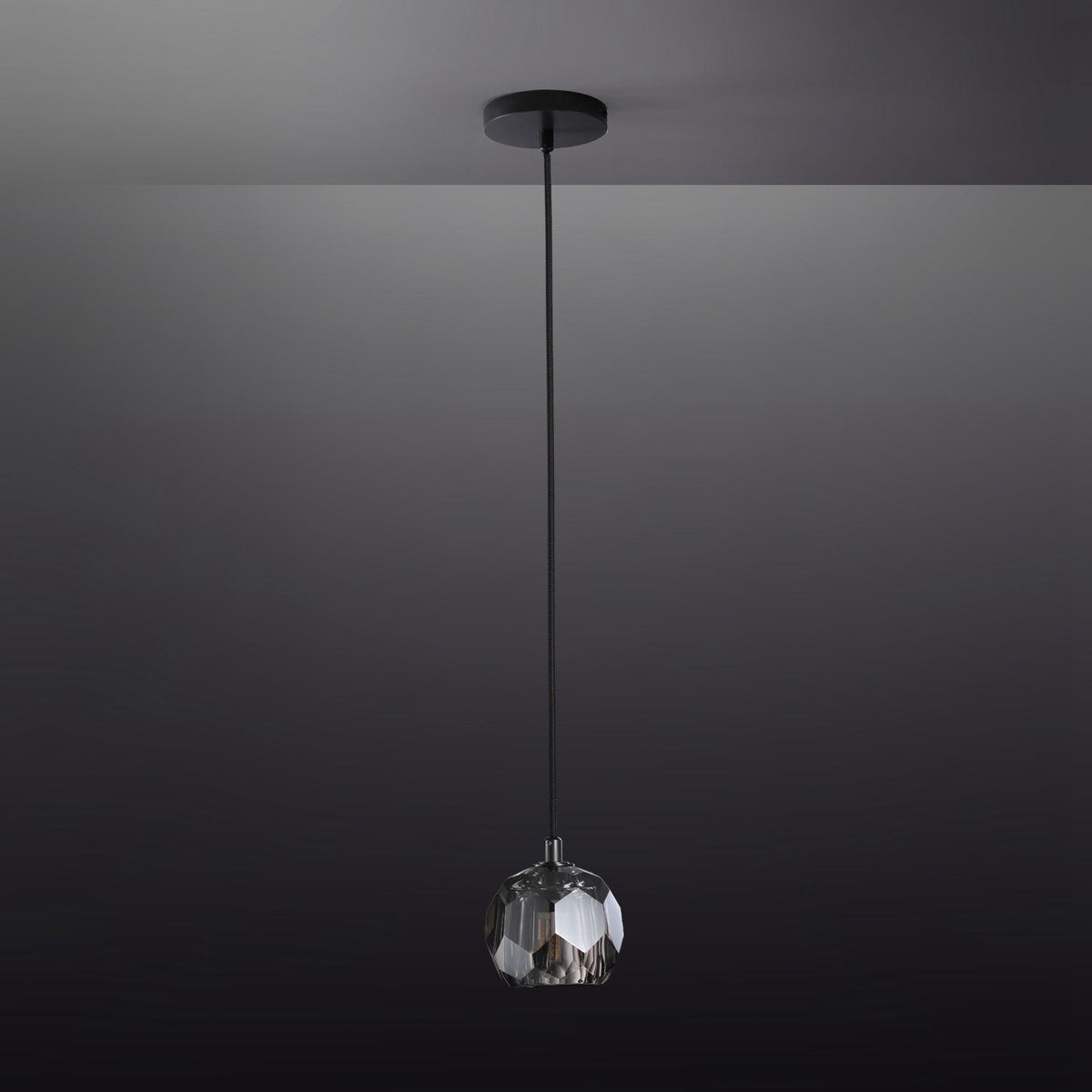 Boule De Smoky Crystal Pendant Light